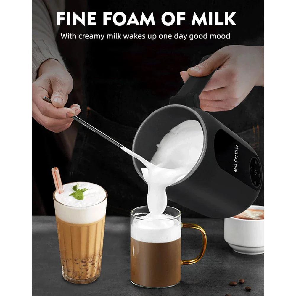 4-in-1 Electric Milk Frother & Steamer with Foldable Handle