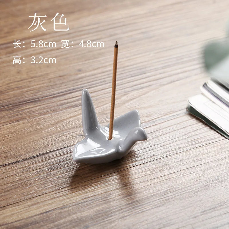Paper Crane Ceramic Incense Stick Holder & Burner | Home Decor