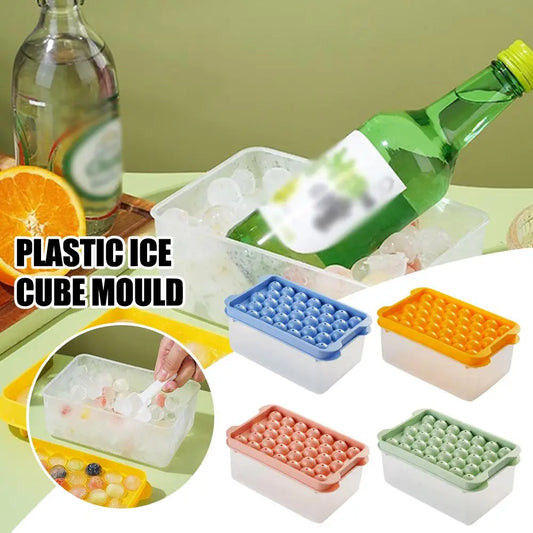 3PC/Set Food-Grade Plastic Ice Cube Mold Kit Home Use Ice Maker Storage Box for Creating Ice Blocks Kitchen Essential Peaceful Pleasures Health and Wellness