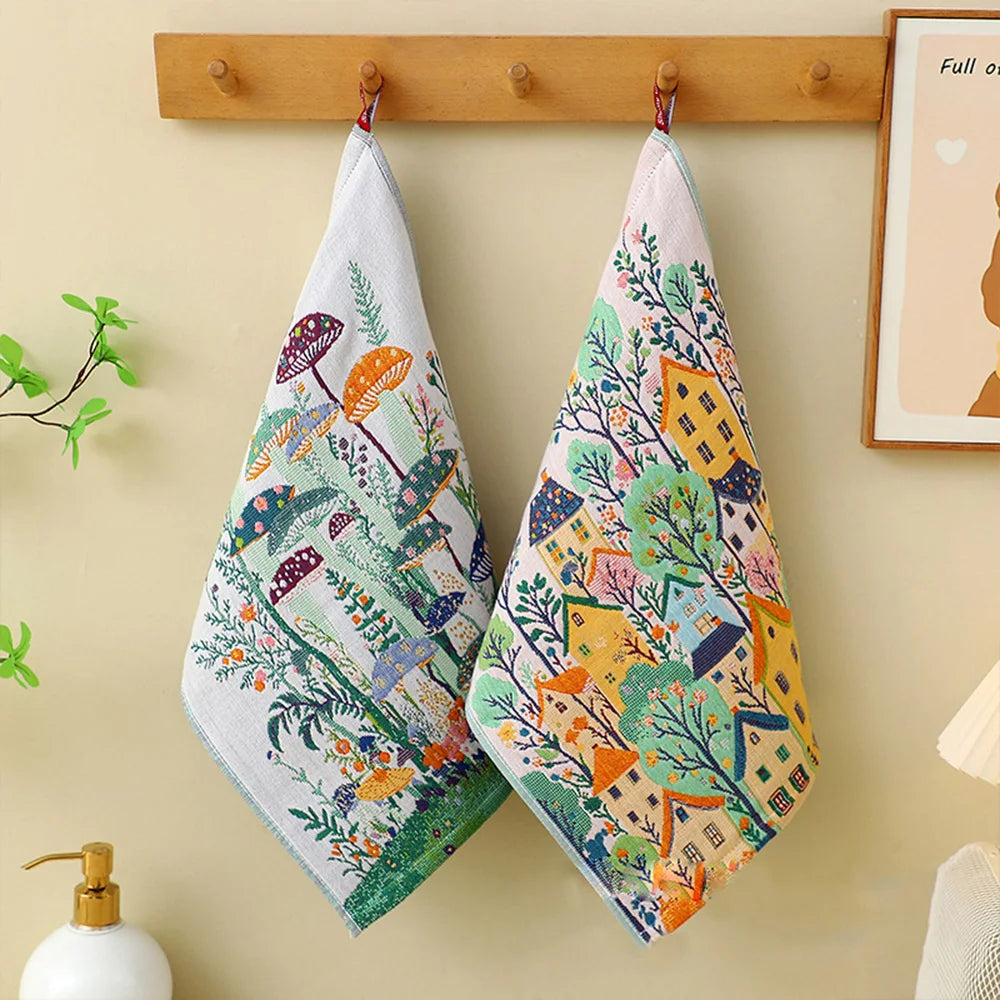 4-Layer Cotton Gauze Hand Towels 34x40cm – Quick-Dry Tea Towels Cotton Tea Towel Peaceful Pleasures Health and Wellness