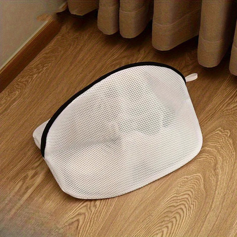 Washing Machine Shoe Bag Sneaker Laundry Protector Anti Deformation Mesh Bag Lazy Helper for Shoes Care with Zipper Closure Peaceful Pleasures Health and Wellness Simple