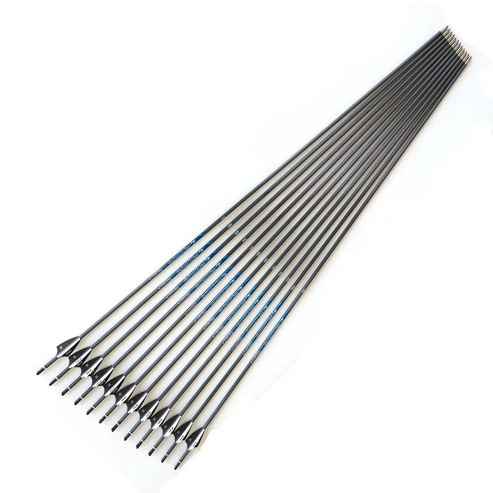 6 ID Pure Carbon Arrow Sp300 350 400 500 600 700 800 900 1000 Archery