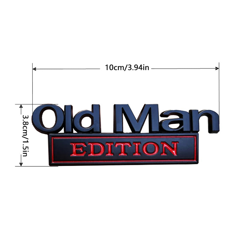 Old Man Edition 3D Chrome Car Emblem Badge | Waterproof Decal