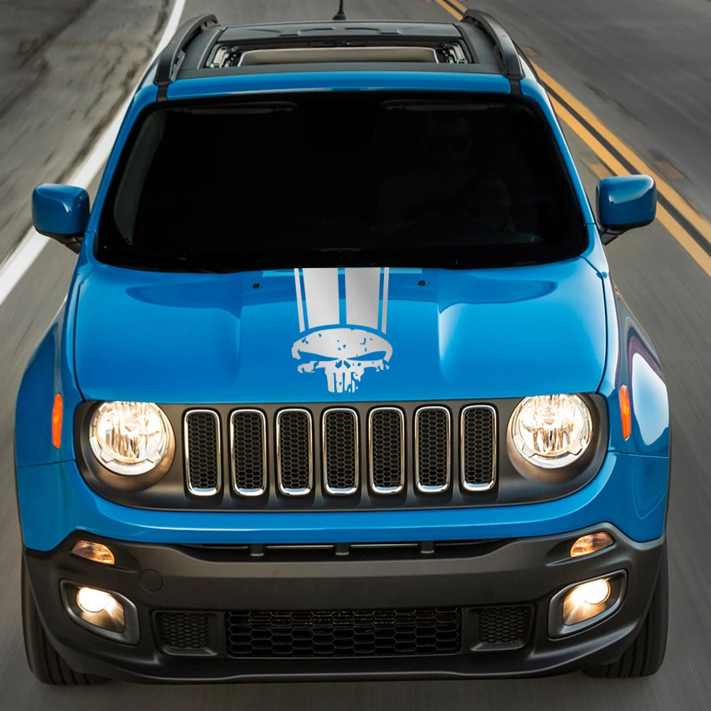 Skull Cartoon Hood Decal Sticker – Jeep SUV Bumper Bonnet