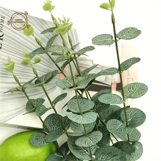 Artificial Eucalyptus Stems Silver Dollar Leaves 20/50 Pack Artificial Plant Stems Peaceful Pleasures Health and Wellness