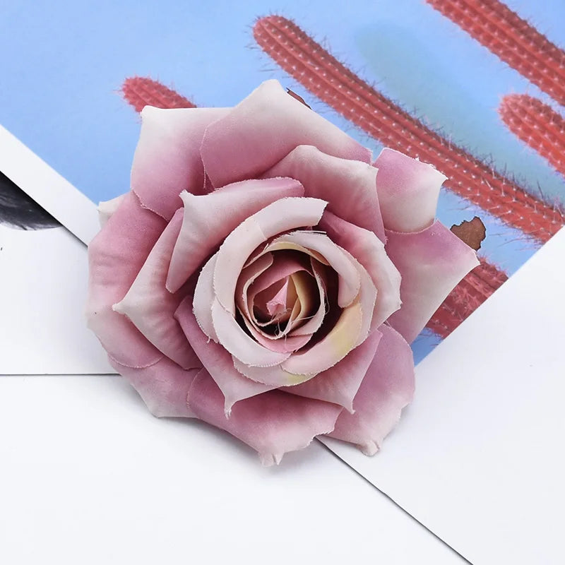 Artificial Silk Rose Flower Heads 5/10 Pcs – Wedding & Decor