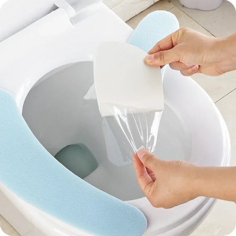 Soft Flannel Toilet Seat Cover Stickers – Washable 1 Pair