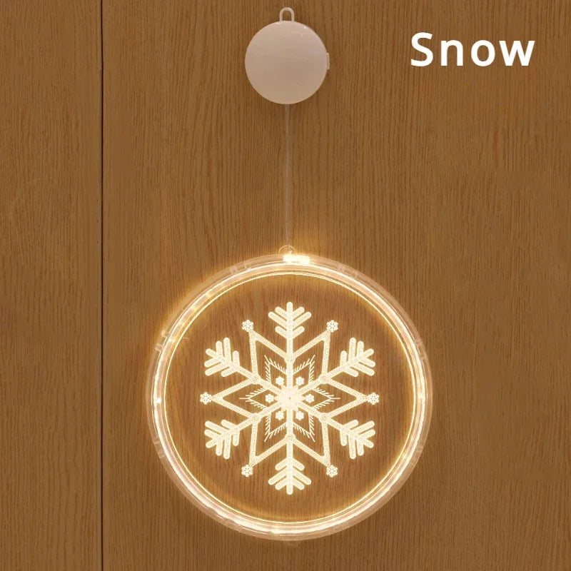 3D LED Christmas Window Lights | Warm White Hanging Decor