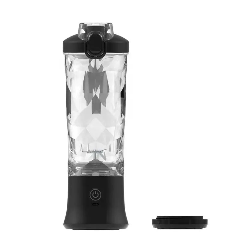 Portable Blender 600ML Electric Juicer Fruit Mixers 4000mAh USB Rechargeable Smoothie Mini Blender Personal Juicer Peaceful Pleasures Health and Wellness black