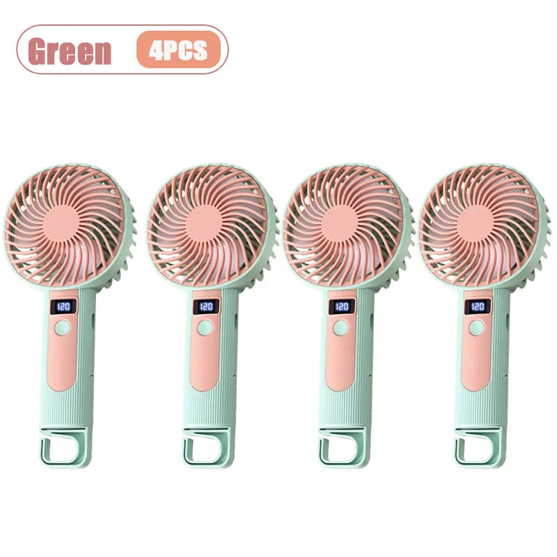 120-Speed Portable Handheld Fan | USB Rechargeable & Digital Display