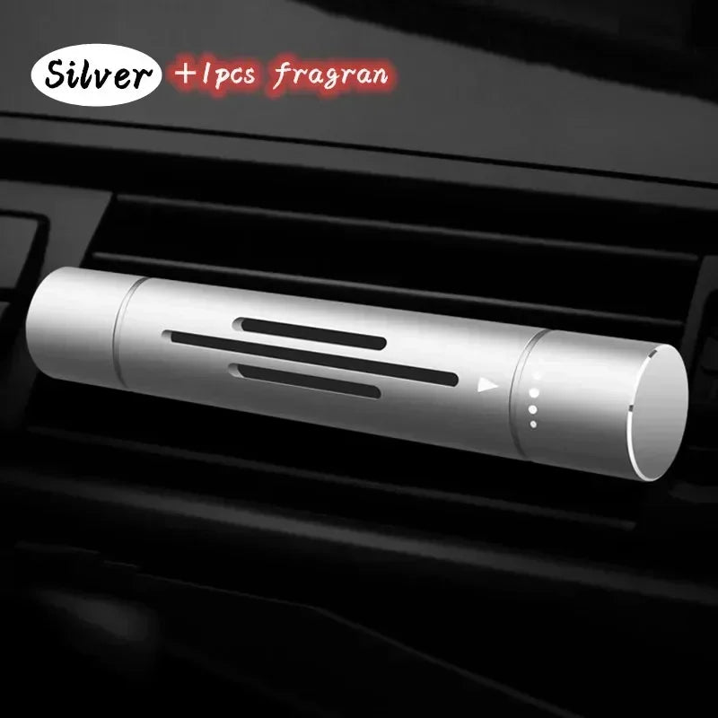 Car Air Freshener Smell In The Car Styling Air Vent Perfume Parfum Flavoring for Auto Interior Accessorie Air Freshener Custom Peaceful Pleasures Health and Wellness Silver 1pcs fragran