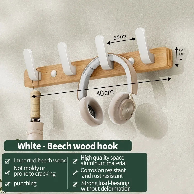 Wood & Aluminum Wall Hooks – Coat, Robe & Towel Hanger Rack