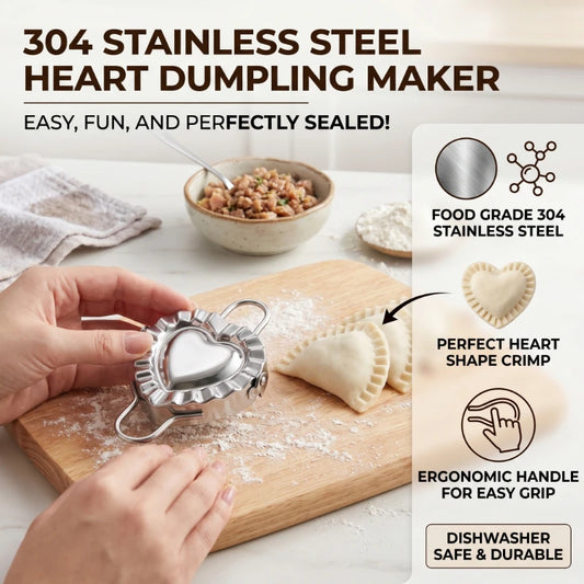 Heart shaped stainless steel dumpling machine set - simple dumpling packaging and dumpling pressing mold Peaceful Pleasures Health and Wellness