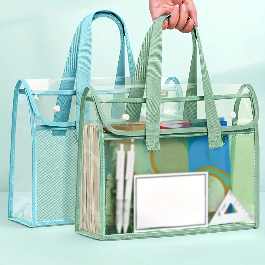 Waterproof Transparent PVC Study Bag | Exam Paper Organizer
