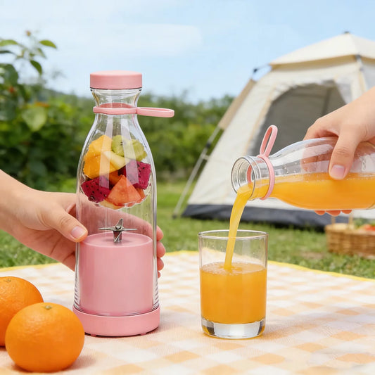 420ml Electric Juicer Mini Wine Bottle Blender Fruit Mixers 6 Blades Charging Juicer Cup Small Household Portable Juicer Blender Peaceful Pleasures Health and Wellness 2 set