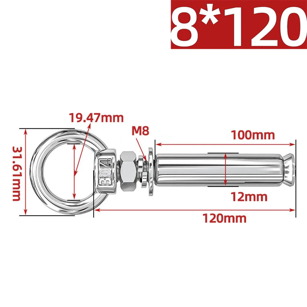 304 Stainless Steel Expansion Bolts Ring Hook Anchor Concrete Eye