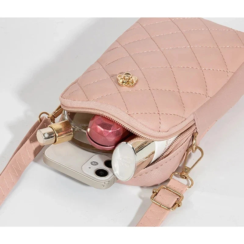 Women's Mini PU Leather Crossbody Bag – Casual Shoulder Purse