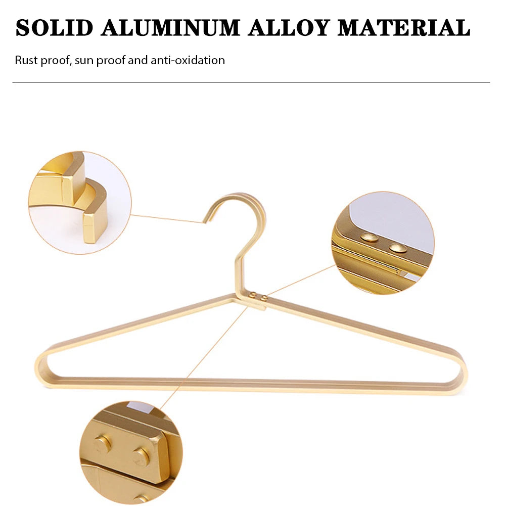 5PCS Aluminum Alloy Clothes Rack Hanging Clothes Rack Home Drying Rack Jacket Coat Hanger Thick Clothes Storage Racks Peaceful Pleasures Health and Wellness