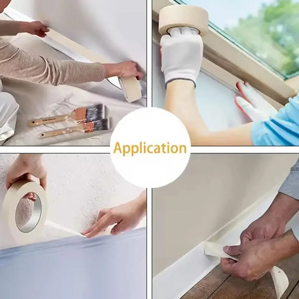 50mmx50m Painter Masking Tape Writable No Residue Easy Tear Single Side Paper Tapefor Car Wall Floor Painting Packaging Sealing Peaceful Pleasures Health and Wellness