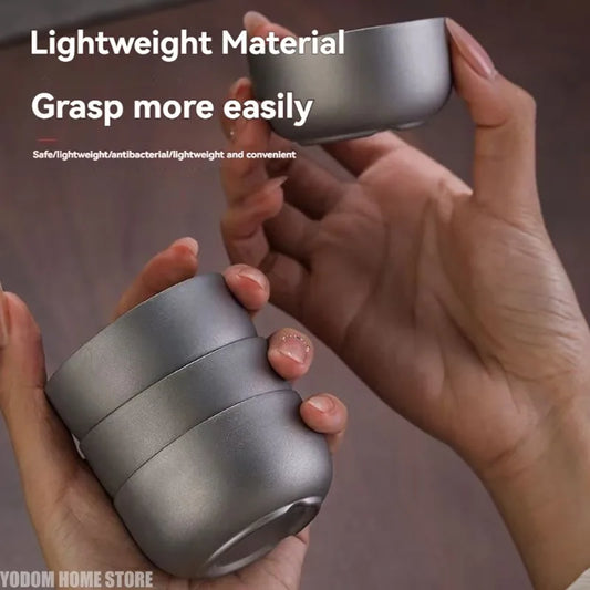 Pure Titanium Double-Layer Camping Cup 50ml | Coffee & Tea Titanium Camping Cup Peaceful Pleasures Health and Wellness