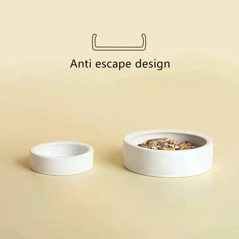 Ceramic Reptile Feeder Bowl – Anti-Escape Dish for Geckos & More