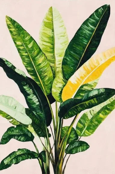 Tropical Plants Green Plants Golden Petals Aesthetic Posters Prints Modern Home Minimalist Style Decorative Art Canvas Painting Peaceful Pleasures Health and Wellness