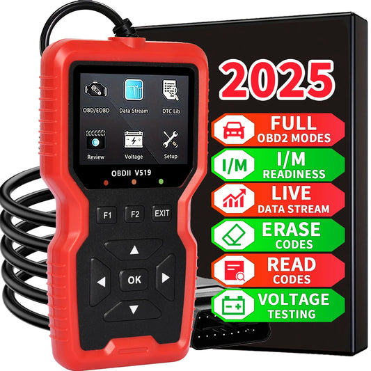 V519 OBD2 Scanner – USB Car Diagnostic Tool, Reads & Clears Codes Peaceful Pleasures Health and Wellness Red