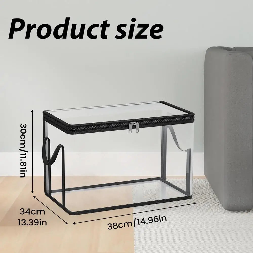 Clear Stackable PVC Storage Bins | 2-Pack Organizer Boxes