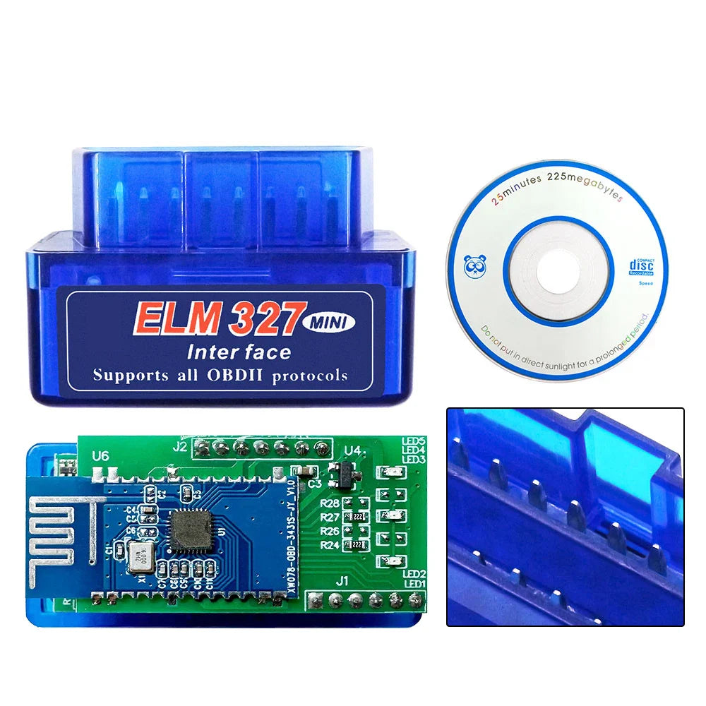 ELM327 V1.5 Bluetooth OBD2 Scanner – Real PIC18F25K80 Chip