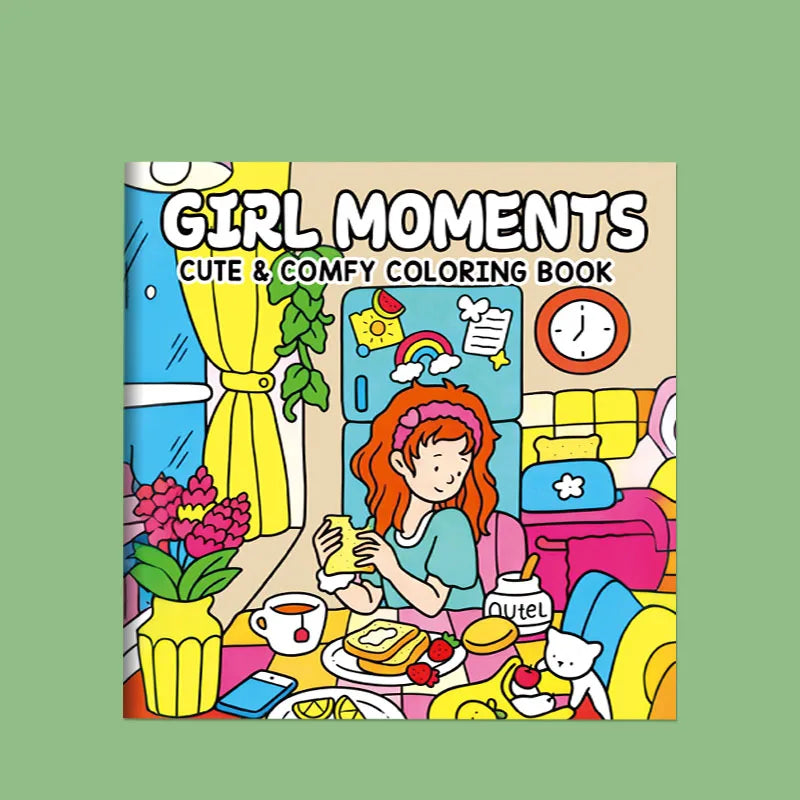 Children's Painted Painting Book Girl Moments Cute Comfy Coloring