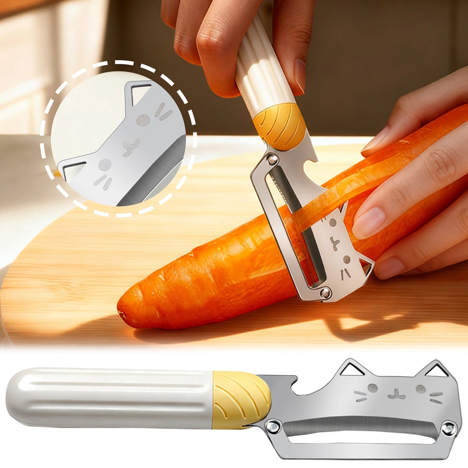 Stainless Steel Vegetable Peeler,Multi-Function Fruit Scraper Tool,Dual-Function Design For Peeling And Julienning Kitchen Tools Peaceful Pleasures Health and Wellness
