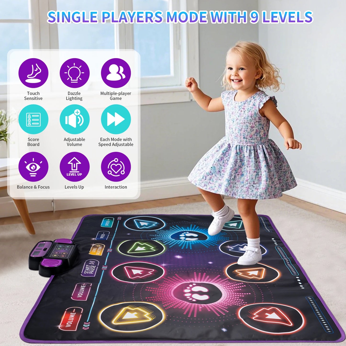 Dancing Blanket Kids Electronic Dance Mat Double Players Mode 9