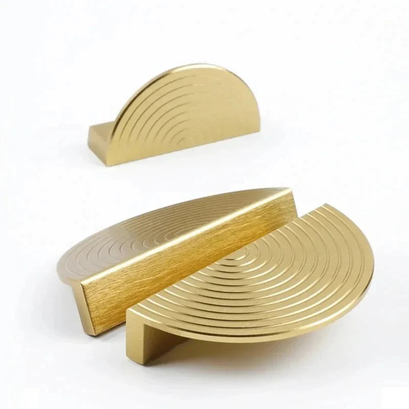 Gold Brass Cabinet Pulls – Half Round Drawer & Door Handles