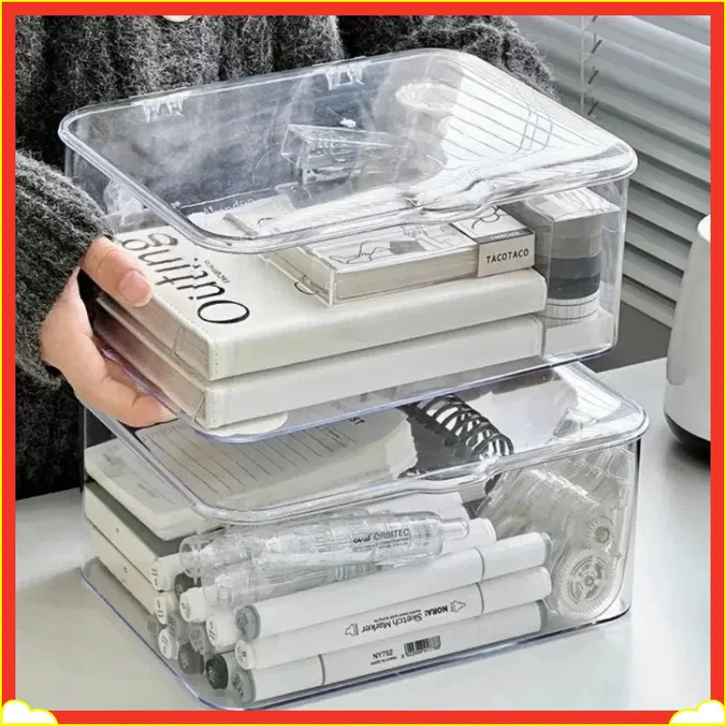 Acrylic Clear Clamshell Storage Organizer Box | Home & Office