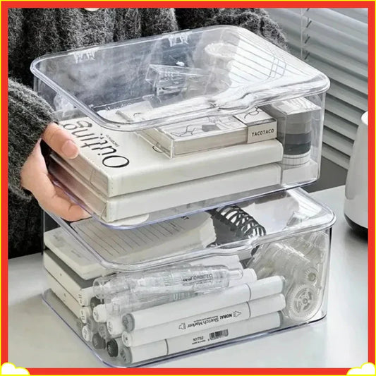 Acrylic Clear Clamshell Storage Organizer Box | Home & Office Desktop Storage Organizer Oasis Select