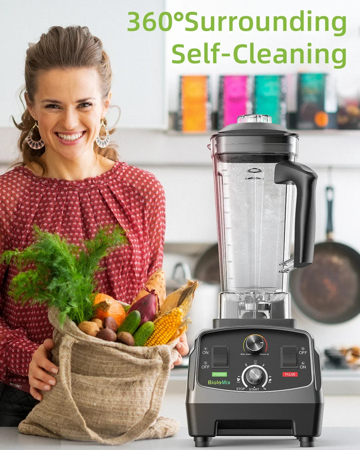 BioloMix 3HP 2200W Heavy Duty Blender | 2L BPA Free Jar Blenders Peaceful Pleasures Health and Wellness