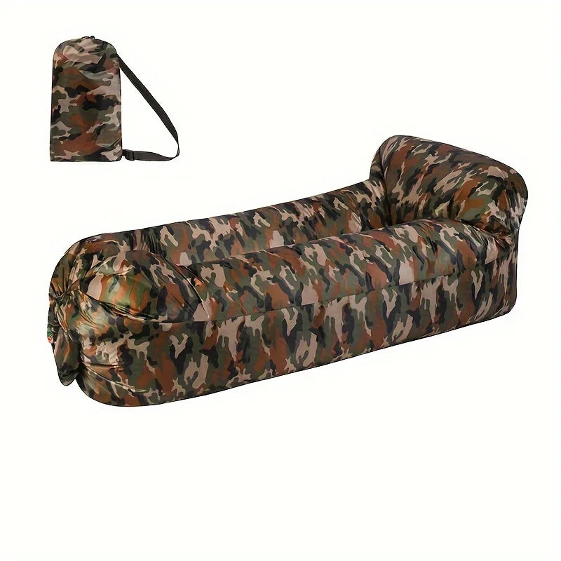 Outdoor Lazy Inflatable Sofa For Nap, Portable Air Mattress For Picnic, Camping Inflatable Mattress, Air Bed For Music Festival Peaceful Pleasures Health and Wellness Camouflage Pillow