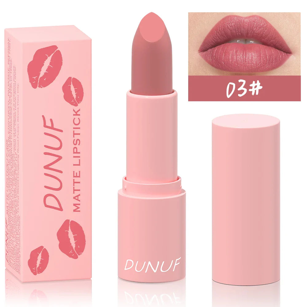 DUNUF Matte Lipstick – 24Hr Waterproof Non-Stick Lip Color