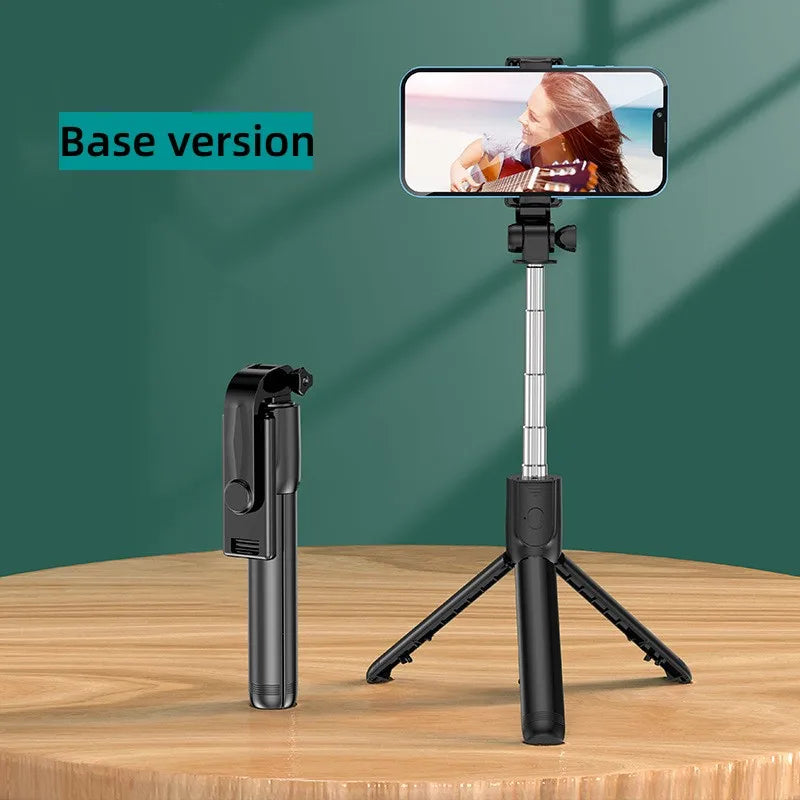Selfie Stick Wireless Tripod Stand With Light Bluetooth Remote Extendable Portable For IPhone Mobile Phone Live Streaming Travel Peaceful Pleasures Health and Wellness black