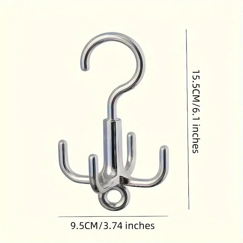 Rotating Claw Hook Hanger for Belts, Ties, Hats & Bags