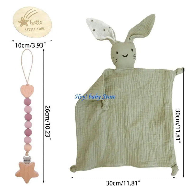 Baby Bath Toy Set – Wooden Rattle Bracelet & Silicone Teether