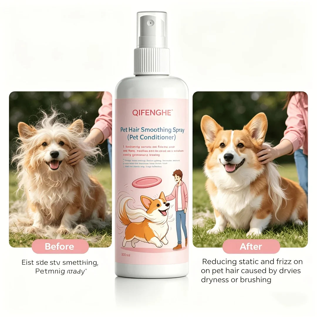 Pet Grooming Combo: Hair Smoothing Spray & Lint Roller | Dogs & Cats