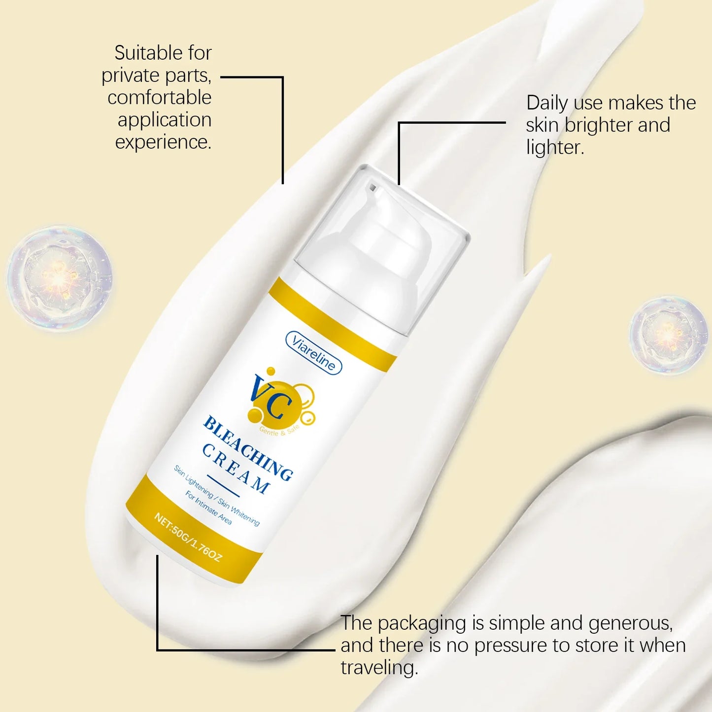 Viareline Vitamin C Brightening Body Cream – Glow & Moisturise