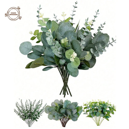 30pcs Artificial Eucalyptus Stems with Berries | Faux Greenery Artificial Floral Stems Peaceful Pleasures Health and Wellness