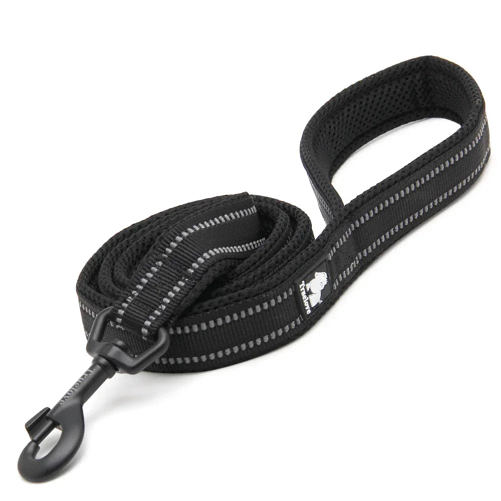 Truelove Pet Leash 200CM Comfort Sandwich Dog Leash Soft Padded Breathable No Pull Pet Lead Durable Reflective Rope TLL2112 Peaceful Pleasures Health and Wellness black XS 1.0cmX200cm france