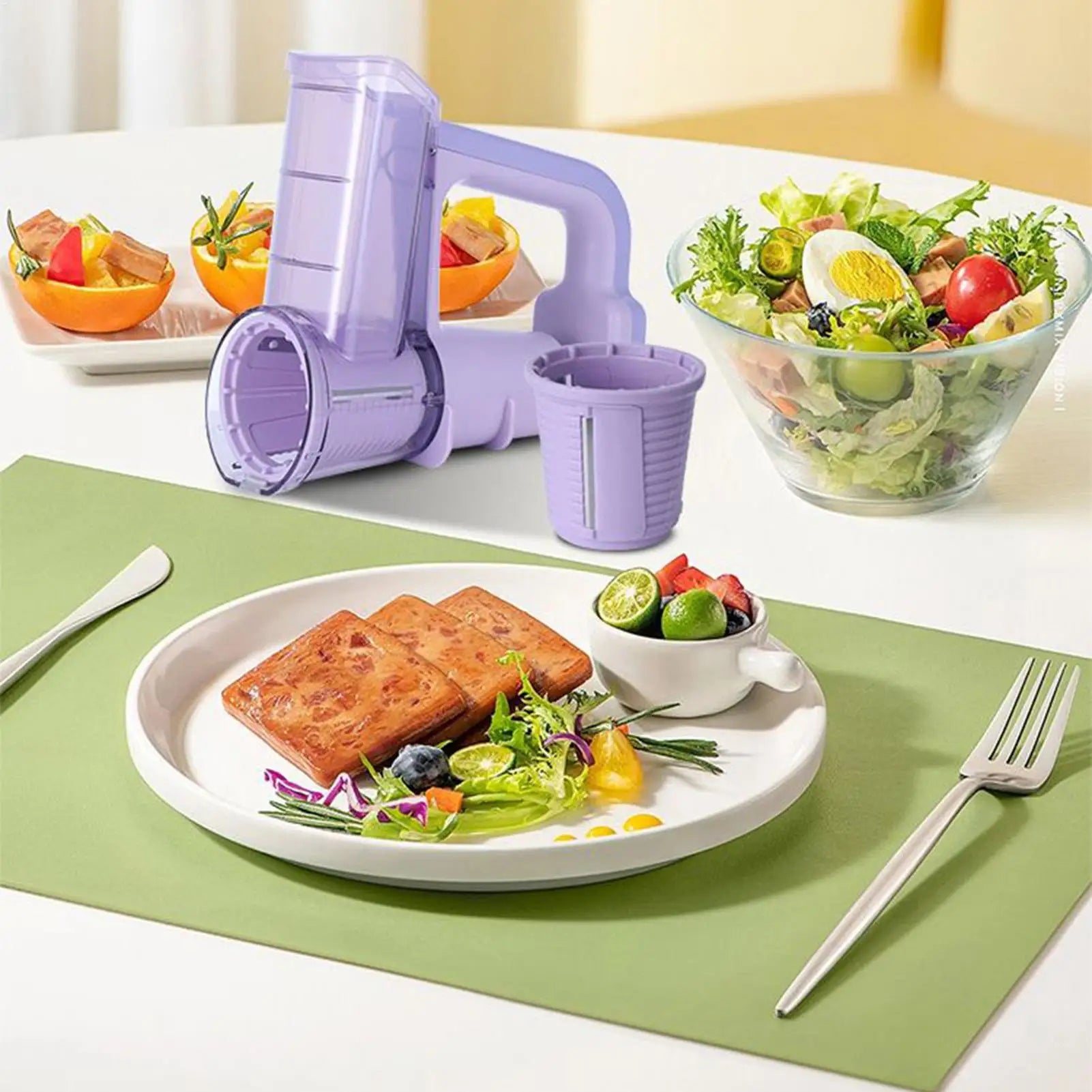 Electric Rechargeable Vegetable Slicer & Food Chopper – 3 Blades Electric Food Slicer Peaceful Pleasures Health and Wellness