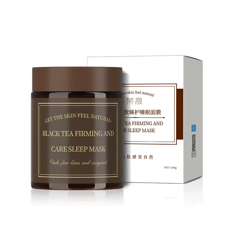 100g Black Tea Firming Sleep Mask Instant Perfecting Firming Overnight Mask Deep Pore Cleansing for Clogged Pores, Balance Oil Peaceful Pleasures Health and Wellness 100g