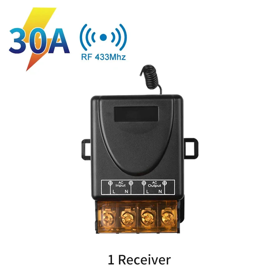 30A RF Wireless Remote Switch 433MHz – Pump & LED Control