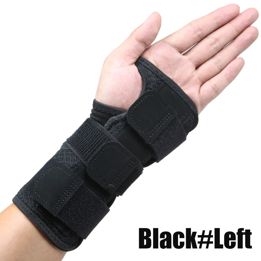 1PCSCarpal Tunnel Wrist Brace with Double Spring Support - Adjustable Night Brace for Arthritis,Stabilizer for Right/Left Hand Peaceful Pleasures Health and Wellness Black-Left-1PCS S/M