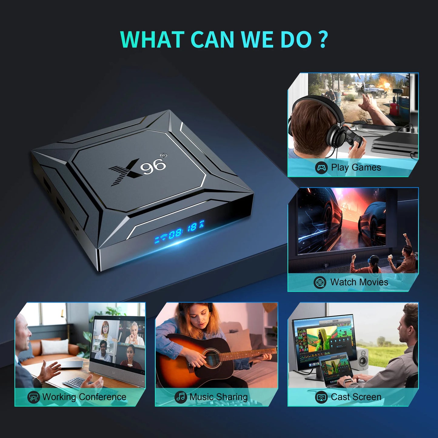 X96 M200 S905X5M Android14 TV Box 2/4GB RAM 16-128GB ROM Dual Band WiFi BT5.XGigabit LAN HDMI2.1 4K HDR Smart Media Box Peaceful Pleasures Health and Wellness